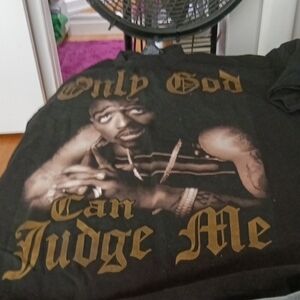 Black Graphic T-Shirt with Gold Text